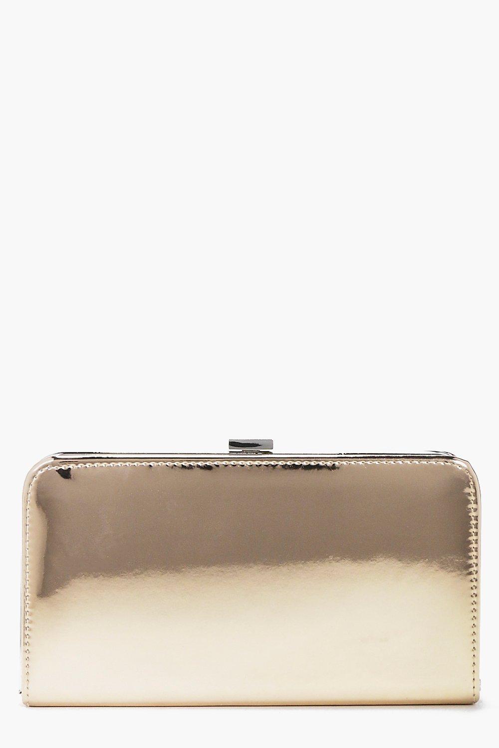 Rose gold clutch bag boohoo hot sale